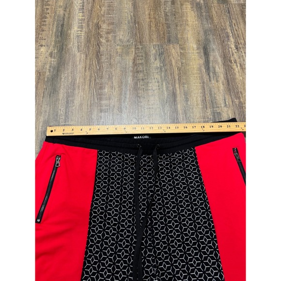 Makobi Mens Red Colorblock Geometric Tracksuit Set 2 Piece Shirt Pants 4XB NWT - Picture 13 of 16
